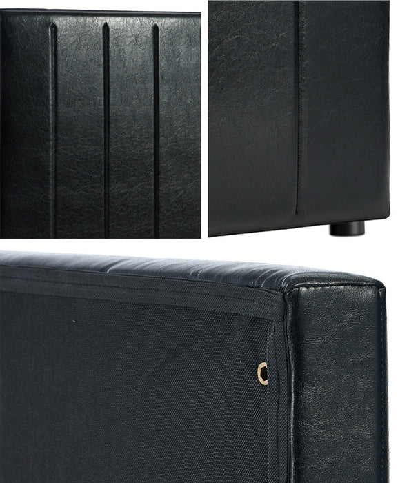 Amalfi Nero Black PU Leather Headboard | Luxury Elegant Bed Head Multi Size Bed Fit