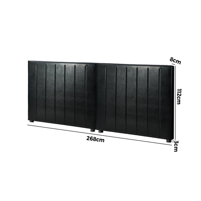 Amalfi Nero Black PU Leather Headboard | Luxury Elegant Bed Head Multi Size Bed Fit