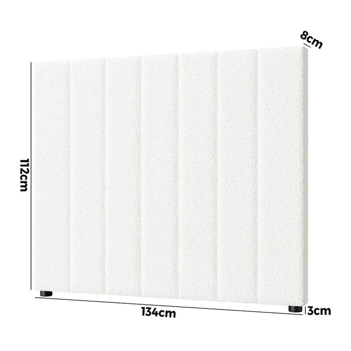 Teddy Milo Boucle Premium Headboard | Soft Touch Snow White Luxury Elegant Bed Head