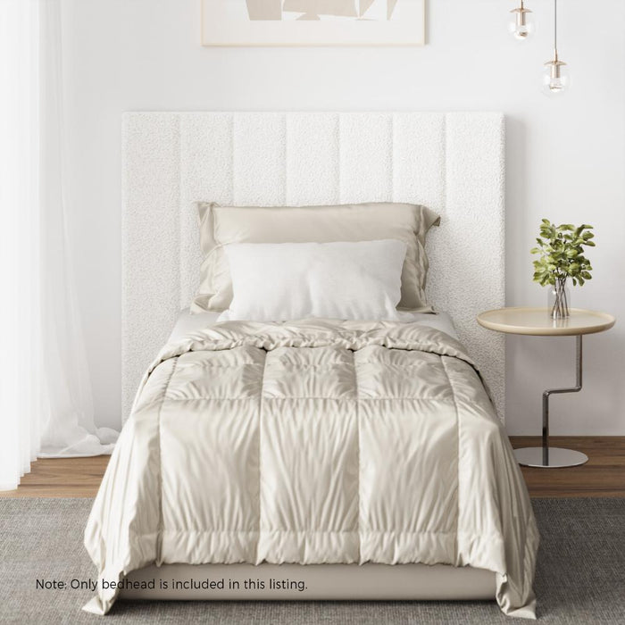 Teddy Milo Boucle Premium Headboard | Soft Touch Snow White Luxury Elegant Bed Head
