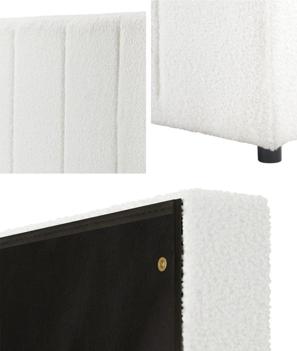 Teddy Milo Boucle Premium Headboard | Soft Touch Snow White Luxury Elegant Bed Head