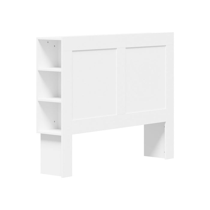 Amari Blacno Wooden Multi Storage Bed Head | White Modern Storage Shelves Feature Headboard