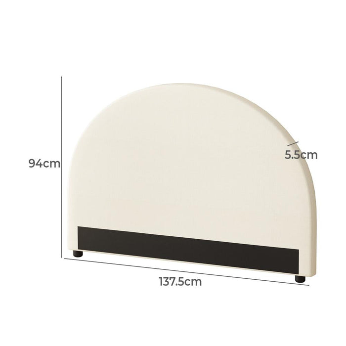 Teddy Luxore Linen Fabric Round Headboard | Cushioned Beige Upholstered Linen Bed Head