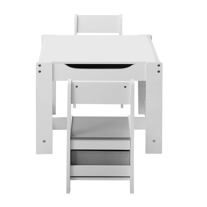 Scandi Kids 3 in 1 Activity Table and Chairs Set  | Childrens Play Study Desk with Storage Boxes