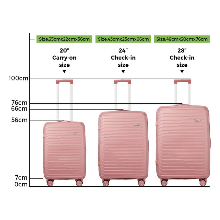 Gulieta Durabale 3pc Hardcase Luggage Set | Premium Lightweight 360 Spinner Wheels Suitcase Travel