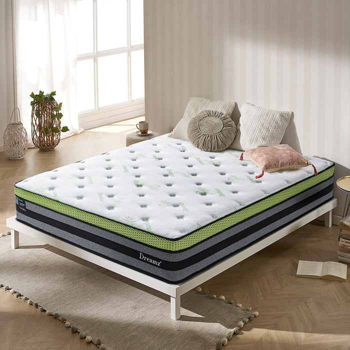 Dreameasy 7 Zone Bamboo Cool Gel Infused Pocket Spring Mattress | Ultra Cooling Airmax Cool Flow 30cm Mattress