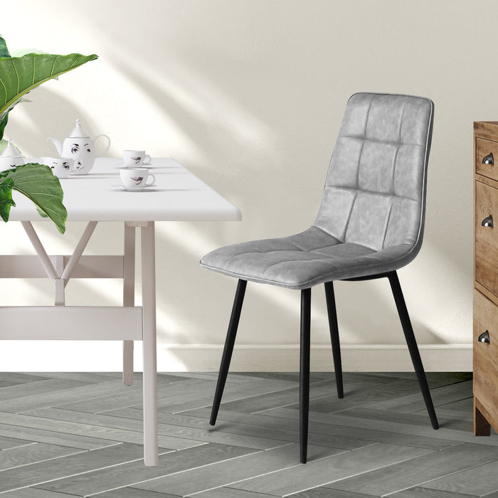 Set of Four Milano Premium PU Leather Dining Chairs | Plush Durable Padded Dining Chairs