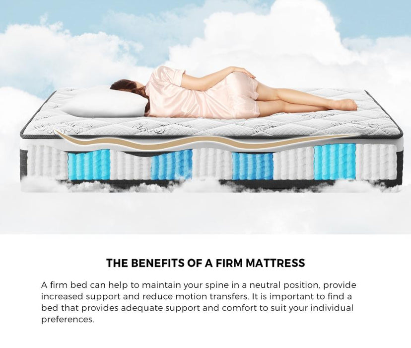 Sleep Luxe Extra Firm 6 Layer 30cm Pocket Spring Mattress | Superior Back Support Firm Bed Mattress