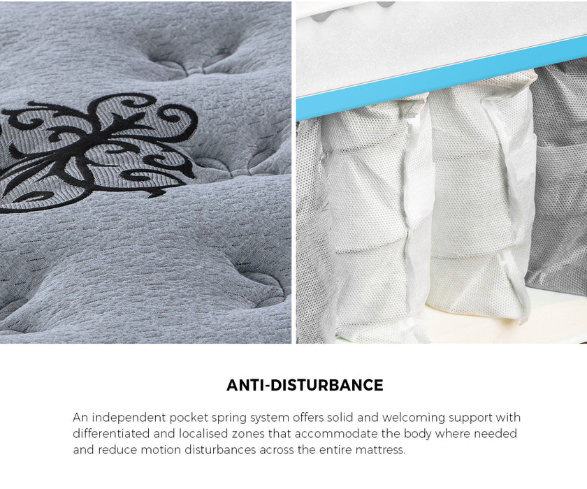 Prestige 32cm Bamboo Charcoal Infused 5 Zone Pocket Spring Mattress | Anti Disturbance Medium Firm Eco Mattress