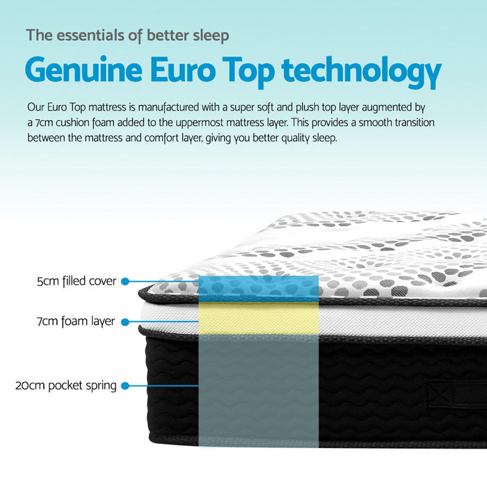 Dreameasy 5 Zone Luxury Super Soft Padded Mattress | 32cm Airmax Plush Medium Soft Extra Support Mattress