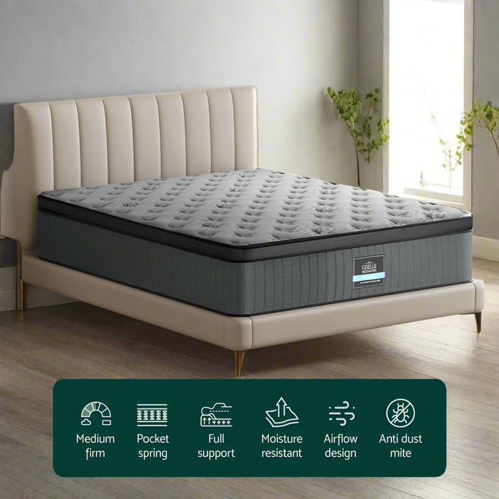 Dreameasy Luxiore Latex Infused Cool Gel 34cm Mattress | Premium Medium Firm Edge Support 5 Zone Mattress