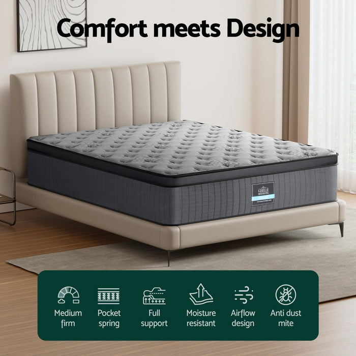 Dreameasy Luxiore Latex Infused Cool Gel 34cm Mattress | Premium Medium Firm Edge Support 5 Zone Mattress