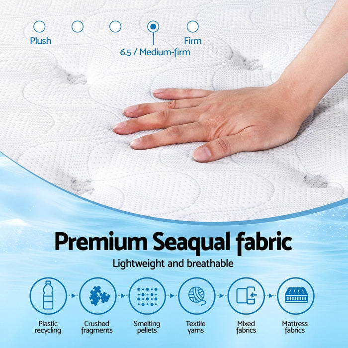 Portessa Super Cool Gel Memory Foam Spring Premium Mattress | 30cm Superior Support Medium Firm Reinforced Edge Mattress