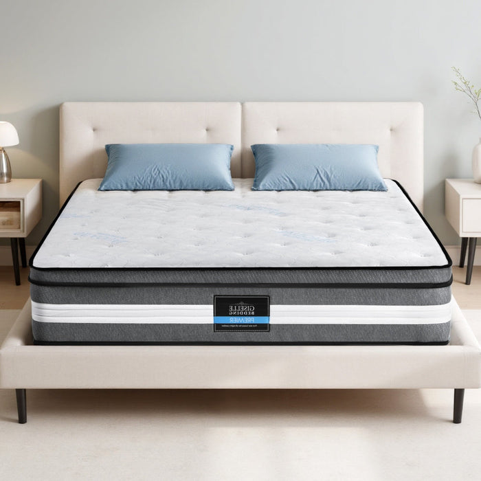 Portessa Super Cool Gel Memory Foam Spring Premium Mattress | 30cm Superior Support Medium Firm Reinforced Edge Mattress