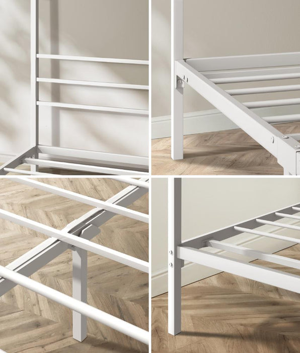 Casablanca Blanco Premium Canopy Style Metal Bed Frame | High Quality Designer Canopy Bed