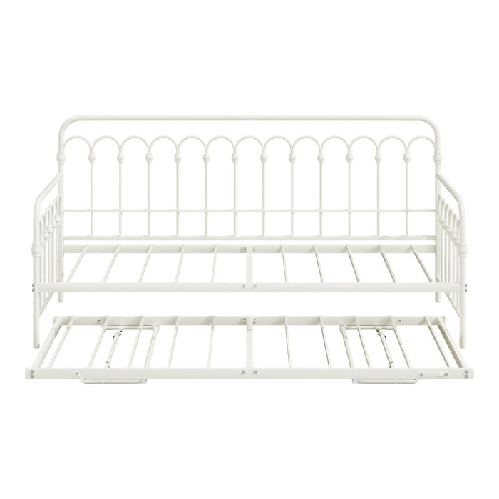 Reggio Pulo Metal Kids Bed Frame| Kids Two in One Daybed Single Size and Optional Single Rollout Trundle