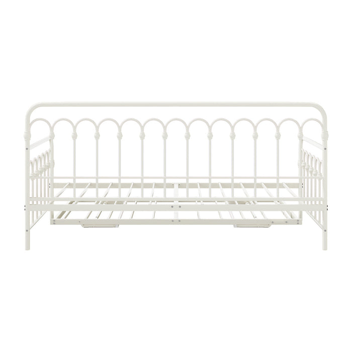 Reggio Pulo Metal Kids Bed Frame| Kids Two in One Daybed Single Size and Optional Single Rollout Trundle