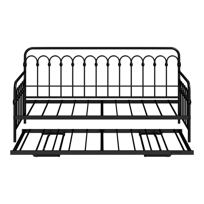 Reggio Pulo Metal Kids Bed Frame| Kids Two in One Daybed Single Size and Optional Single Rollout Trundle