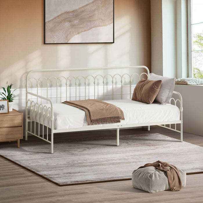 Reggio Pulo Metal Kids Bed Frame| Kids Two in One Daybed Single Size and Optional Single Rollout Trundle