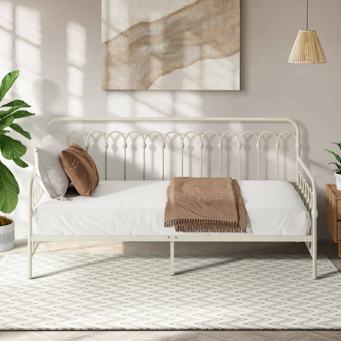 Reggio Pulo Metal Kids Bed Frame| Kids Two in One Daybed Single Size and Optional Single Rollout Trundle