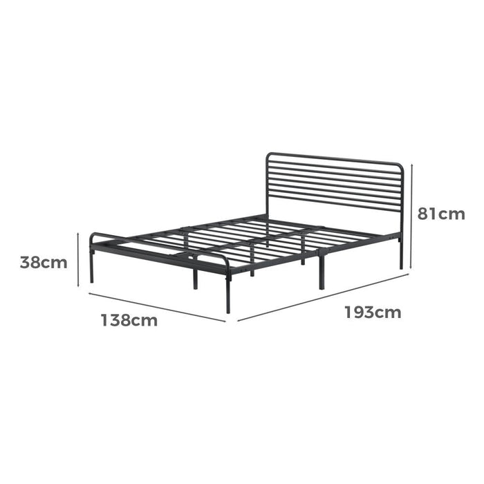 San Miguel Slim Black Metal Bed Frame | Vintage Style High Quality Sturdy Metal Bed