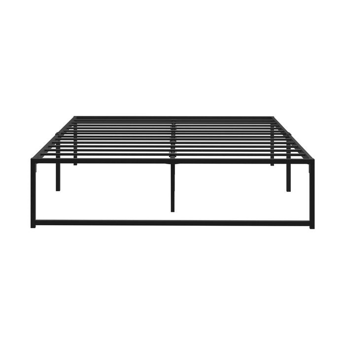 Maurizzi Premium Full Metal Platform Bed in Black | Reinforced Durable Metal Floating Bed Base