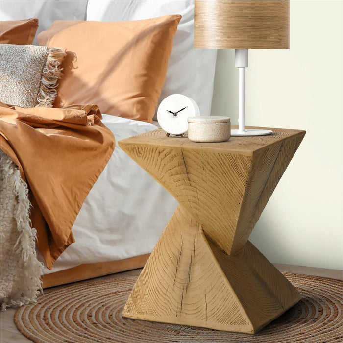 Terzzi Two In One Concrete Diamond Stool or Bedside Table | Indoor Outdoor Verstaile Modern Stands