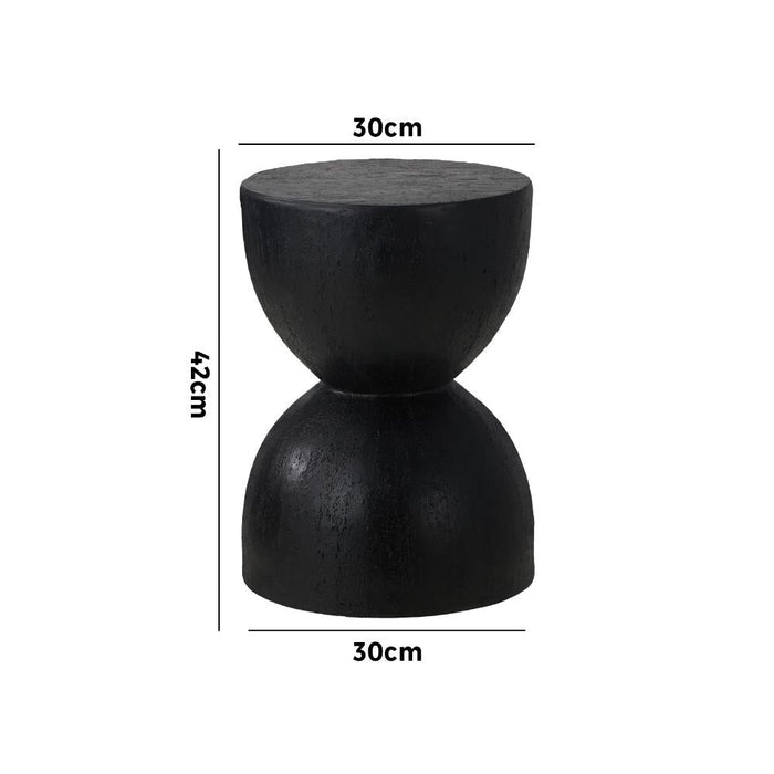 Terzzi Nero Two In One Concrete Side Stool or Bedside Table | Indoor Outdoor Verstaile Modern Stands