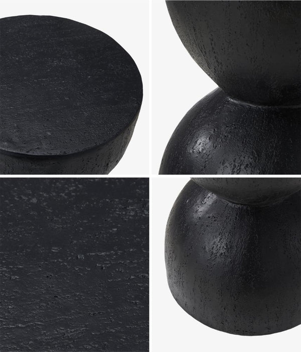 Terzzi Nero Two In One Concrete Side Stool or Bedside Table | Indoor Outdoor Verstaile Modern Stands