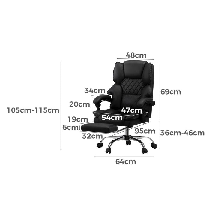 Premium Soft 2 In 1 Office and Massage Chair | High Quality Comfortzone PU Leather Executive Office Chair