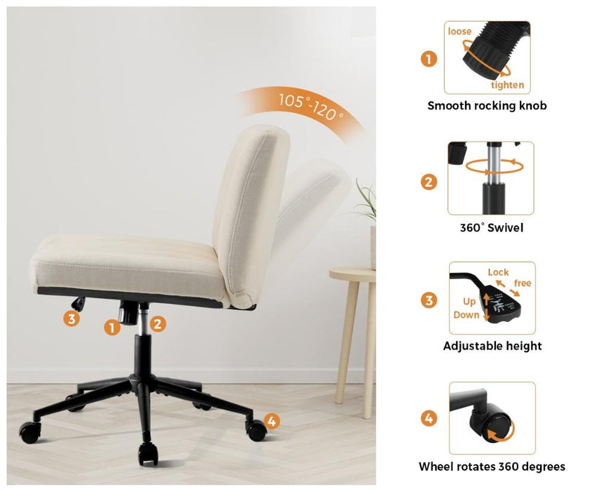 Parisi Retro Mid Back Wide Seat Office Chair |  Adjustable Ultra Comfort Computer Chair