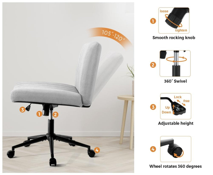 Parisi Retro Mid Back Wide Seat Office Chair |  Adjustable Ultra Comfort Computer Chair