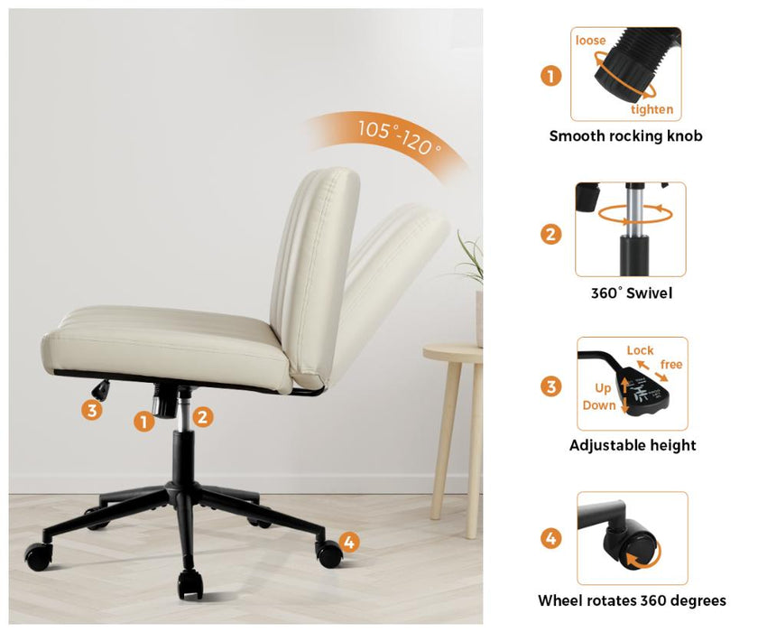 Parisi Retro Mid Back Wide Seat Office Chair |  Adjustable Ultra Comfort Computer Chair