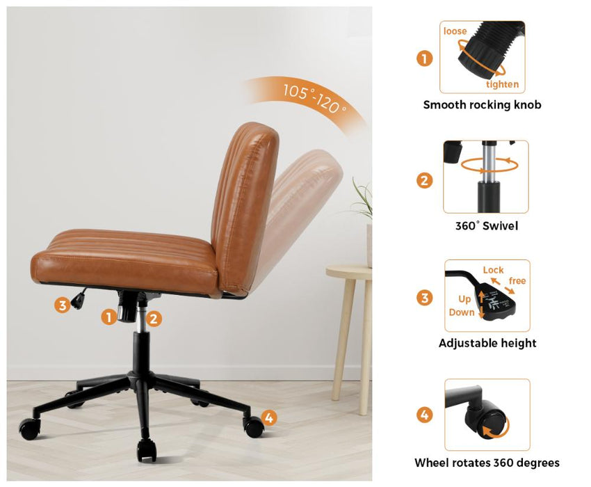 Parisi Retro Mid Back Wide Seat Office Chair |  Adjustable Ultra Comfort Computer Chair