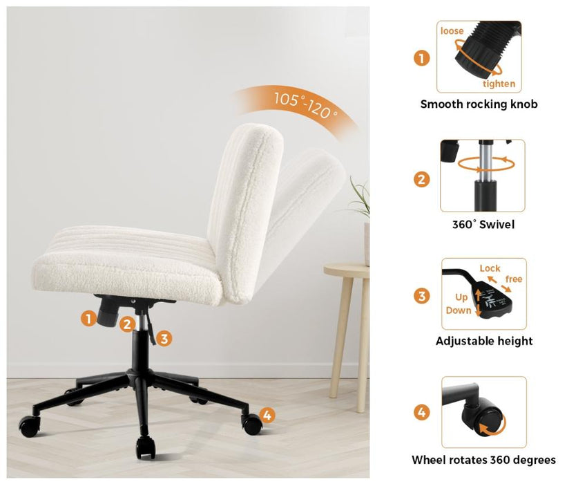 Parisi Retro Mid Back Wide Seat Office Chair |  Adjustable Ultra Comfort Computer Chair