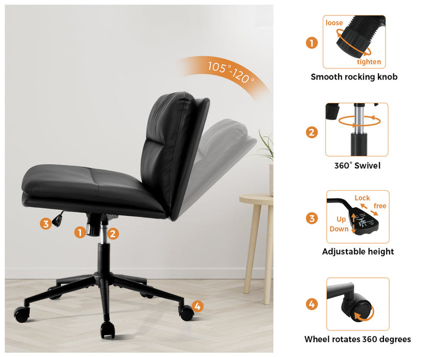 Parisi Modern Mid Back Wide Seat Office Chair |  Adjustable Ultra Comfort Computer Chair