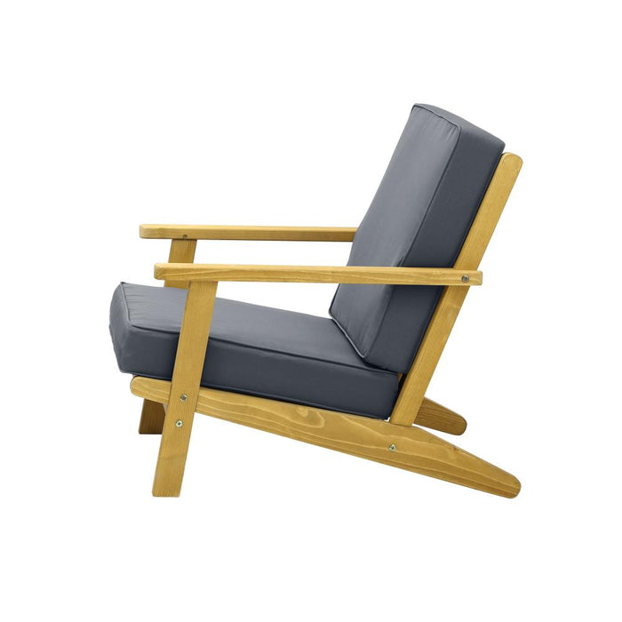 Breeze Designer Outdoor Sun Lounge Armchairs | Soft Cushioned Wooden Patio Lounge Chairs