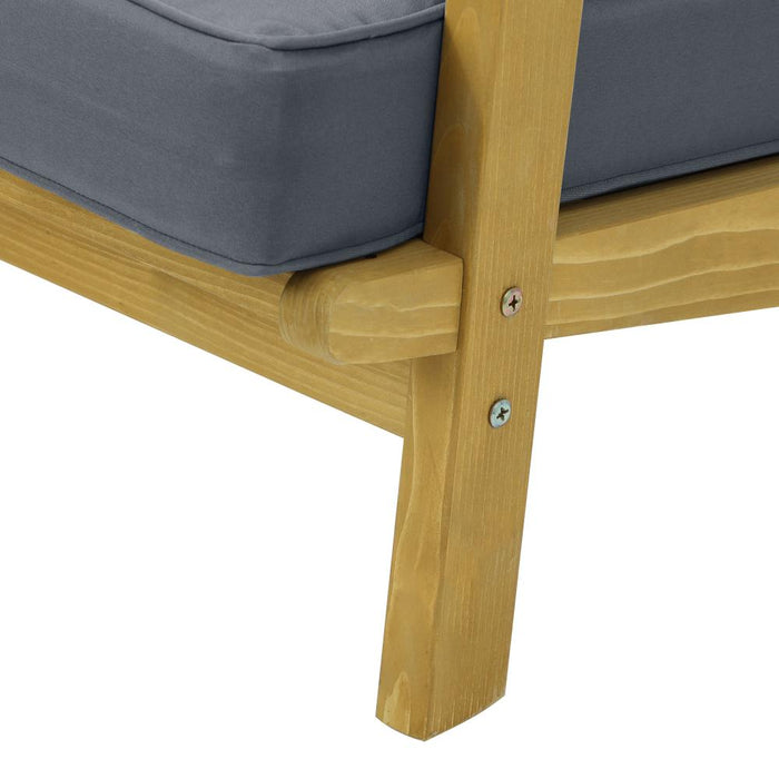 Breeze Designer Outdoor Sun Lounge Armchairs | Soft Cushioned Wooden Patio Lounge Chairs