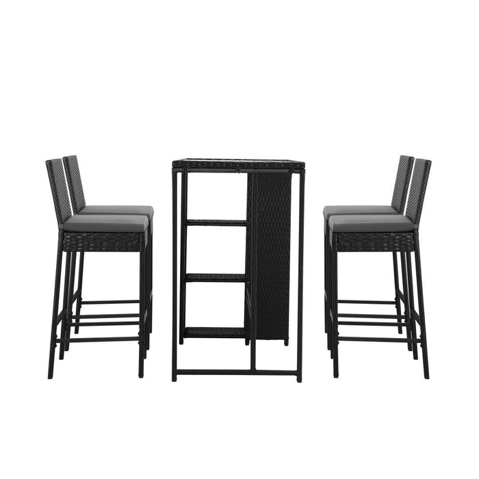 Palermo Outdoor Rattan Wicker Bar Setting  | Weather Resistant Rattan Bar Table Chairs