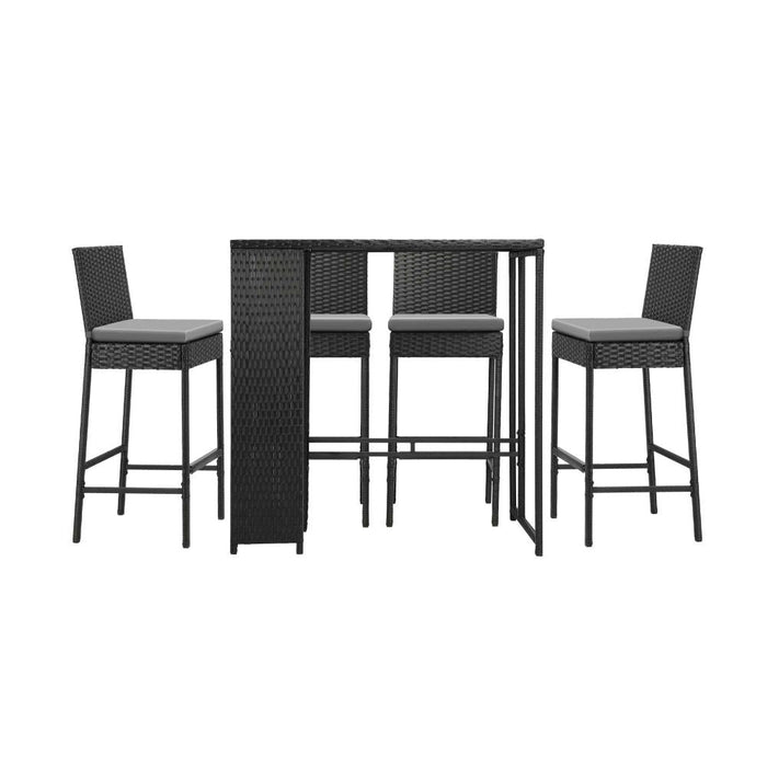 Palermo Outdoor Rattan Wicker Bar Setting  | Weather Resistant Rattan Bar Table Chairs