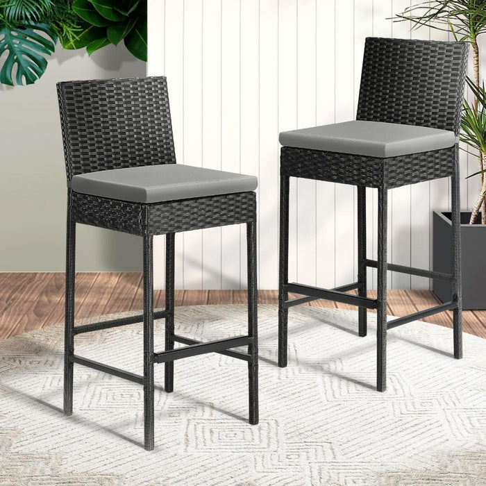 Palermo Outdoor Rattan Wicker Bar Setting  | Weather Resistant Rattan Bar Table Chairs