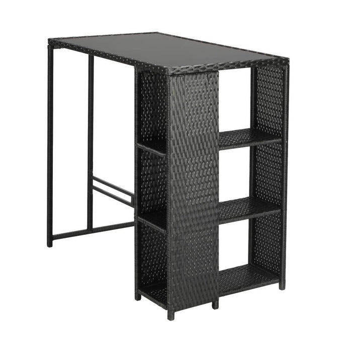 Palermo Outdoor Rattan Wicker Bar Setting  | Weather Resistant Rattan Bar Table Chairs