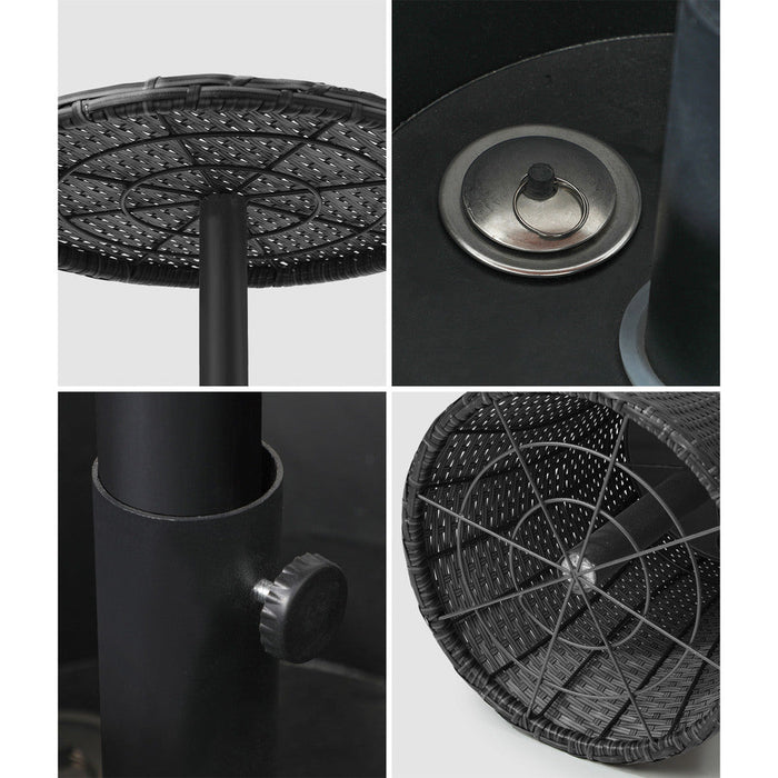Amari Two in One Rattan Ice Bucket Storage Table | Round Secret Ice Storage Wicker Table