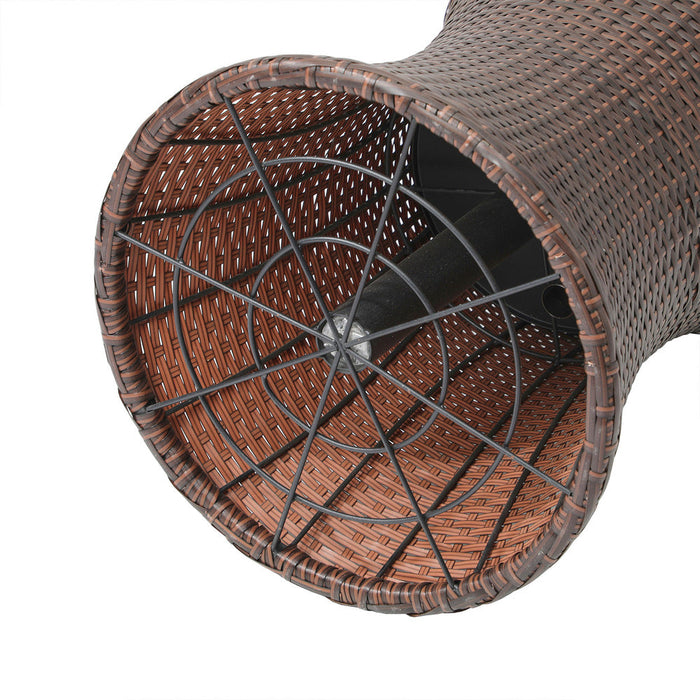 Amari Two in One Rattan Ice Bucket Storage Table | Round Secret Ice Storage Wicker Table