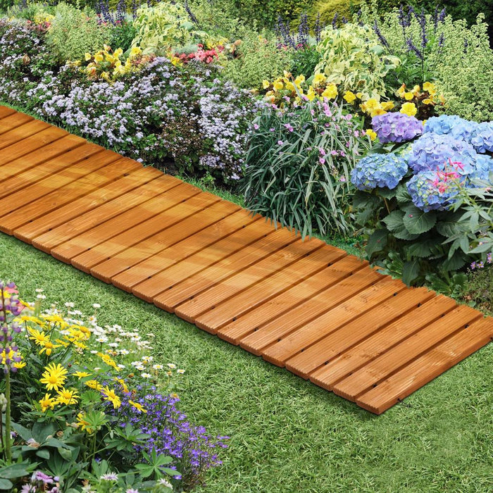 2.4m Wooden Garden Pathway Slats | Portable High Quality Weatherproof Garden Pathway