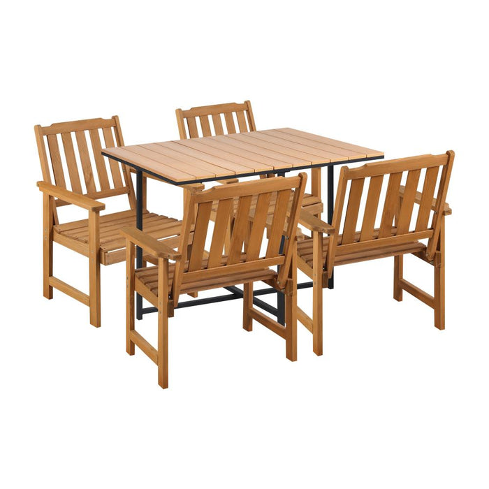Designer Nuvo 5pc Modern Table and Chair Outdoor Set | Soft Cushioned Chairs and Table Patio Furniture Set