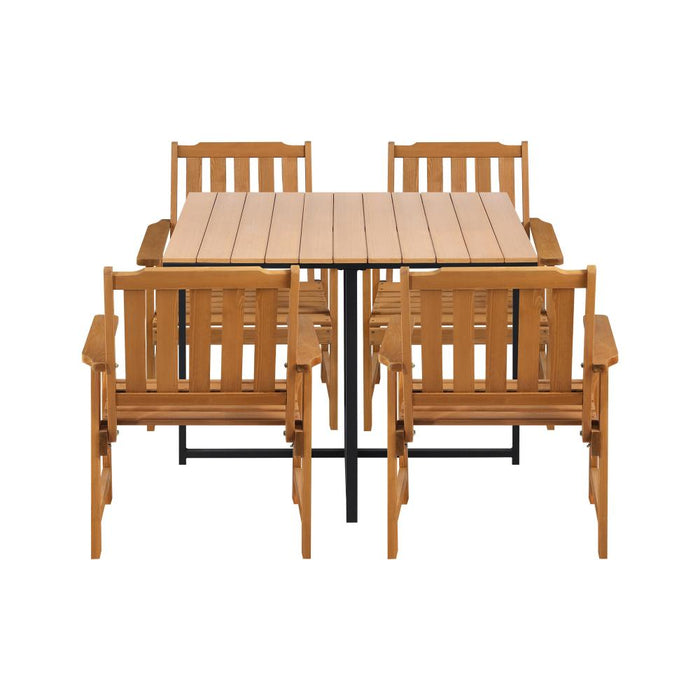 Designer Nuvo 5pc Modern Table and Chair Outdoor Set | Soft Cushioned Chairs and Table Patio Furniture Set