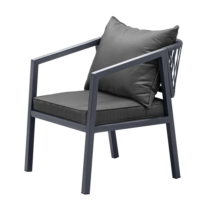 Playa Orsini 3 or 5pc Marble Style Table and Chair Outdoor Set | Soft Cushioned Chairs and Table Patio Furniture Set