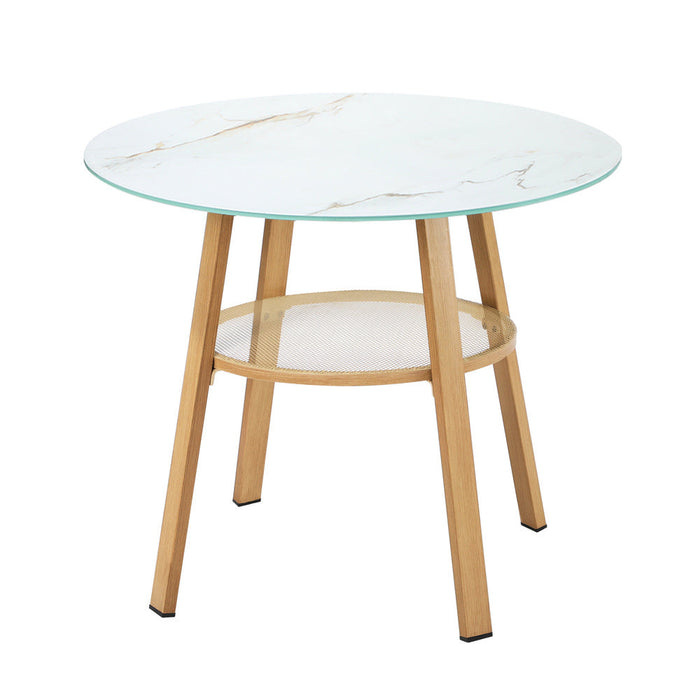 Playa Bonita 3 or 5pc Marble Style Table and Chair Outdoor Set | Soft Cushioned Chairs and Table Patio Furniture Set