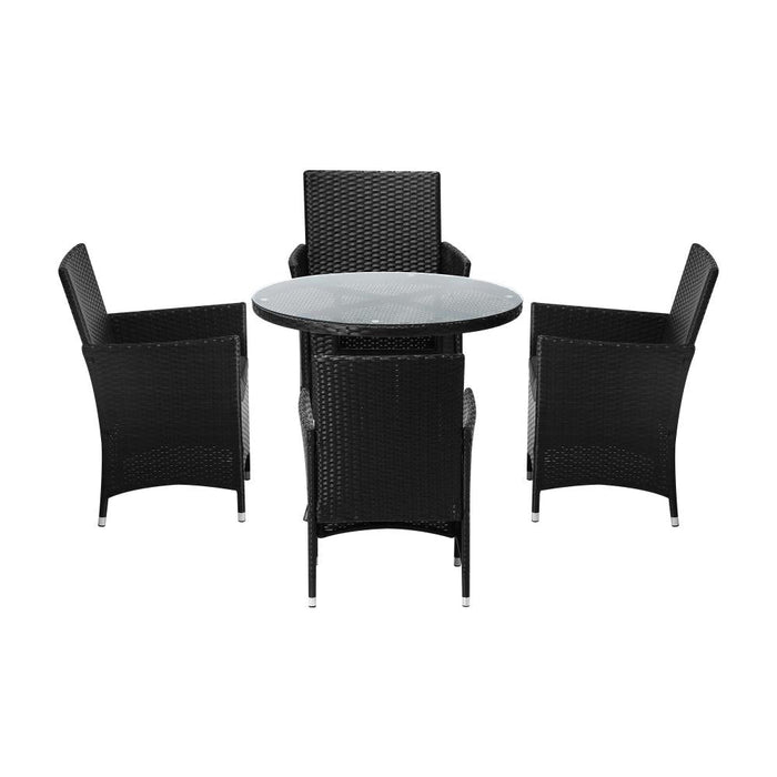 Sestre 5 Piece Wicker Rattan Outdoor Furniture Set | High Quality Weather Resistant Patio Garden Set